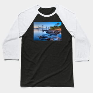 Newport Bridge Sunrise Seascape Baseball T-Shirt